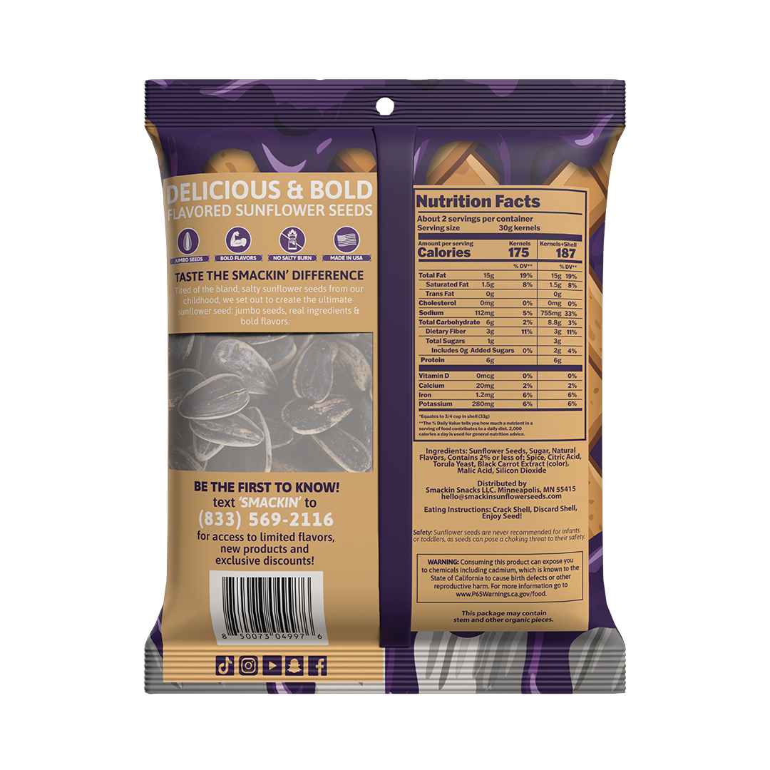 SMACKIN' Blueberry Pie Flavored Sunflower Seeds single bag product image