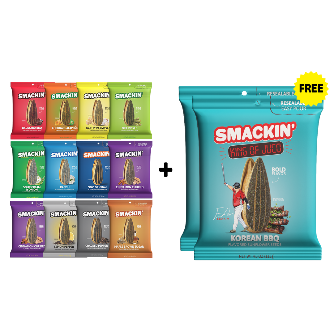 SMACKIN' 2 FREE Korean BBQ Bags 12 Bag Variety Pack product image